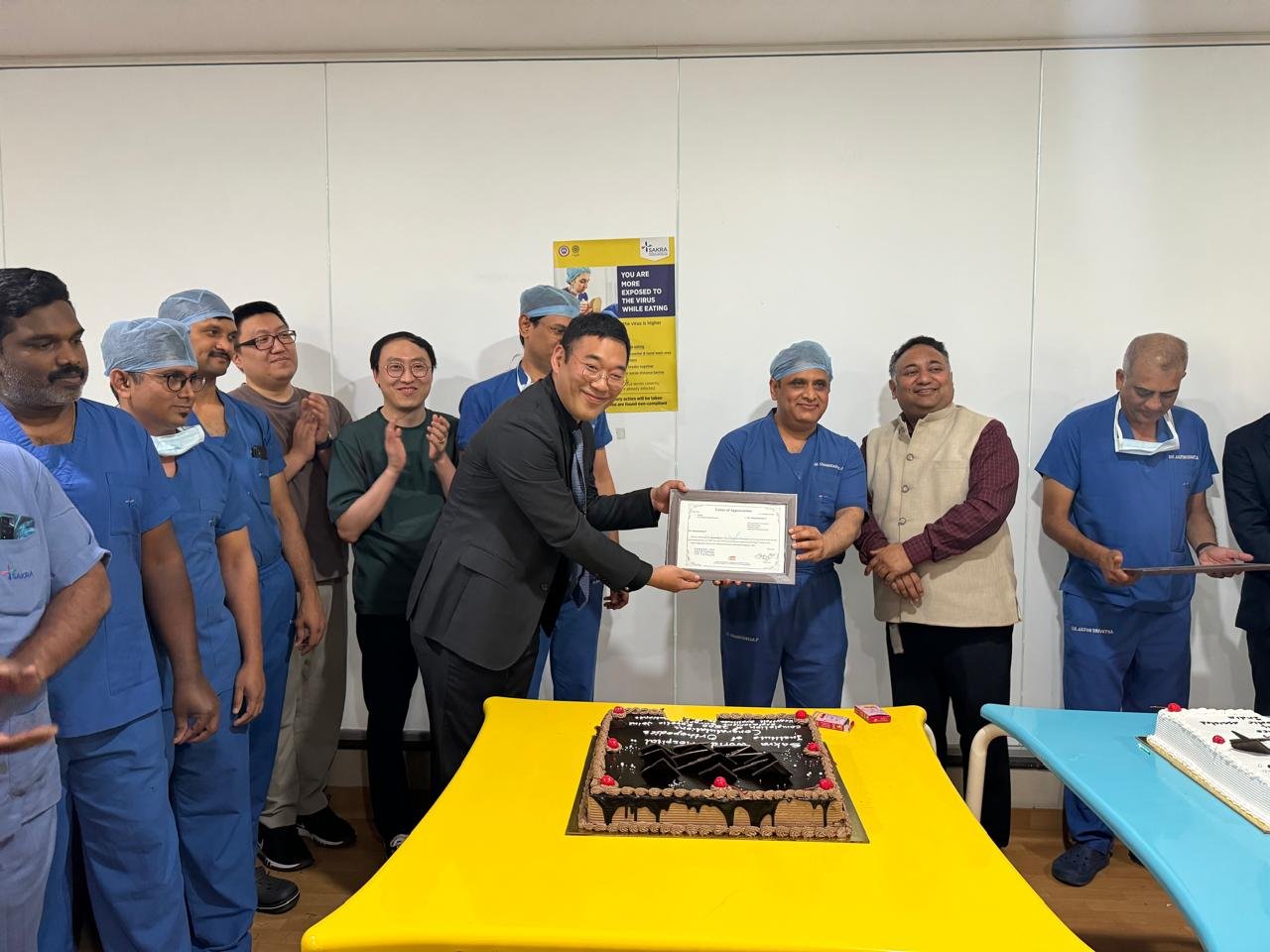Award presentation with fellows
